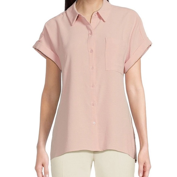 Calvin Klein Tops - Calvin Klein Short Cuffed Sleeve Top